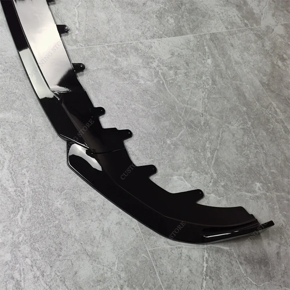 MP Style Gloss Black Front Bumper Splitter Lip Spoiler Diffuser For Bmw G42 218i 220i 220d 230i Coupe M Pack 2022 2023 2024