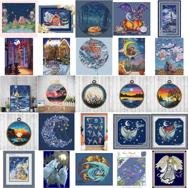 Cross Stich Embroidery  Electronic drawing House Chritmas Cross Stich Needlework PDF by Email