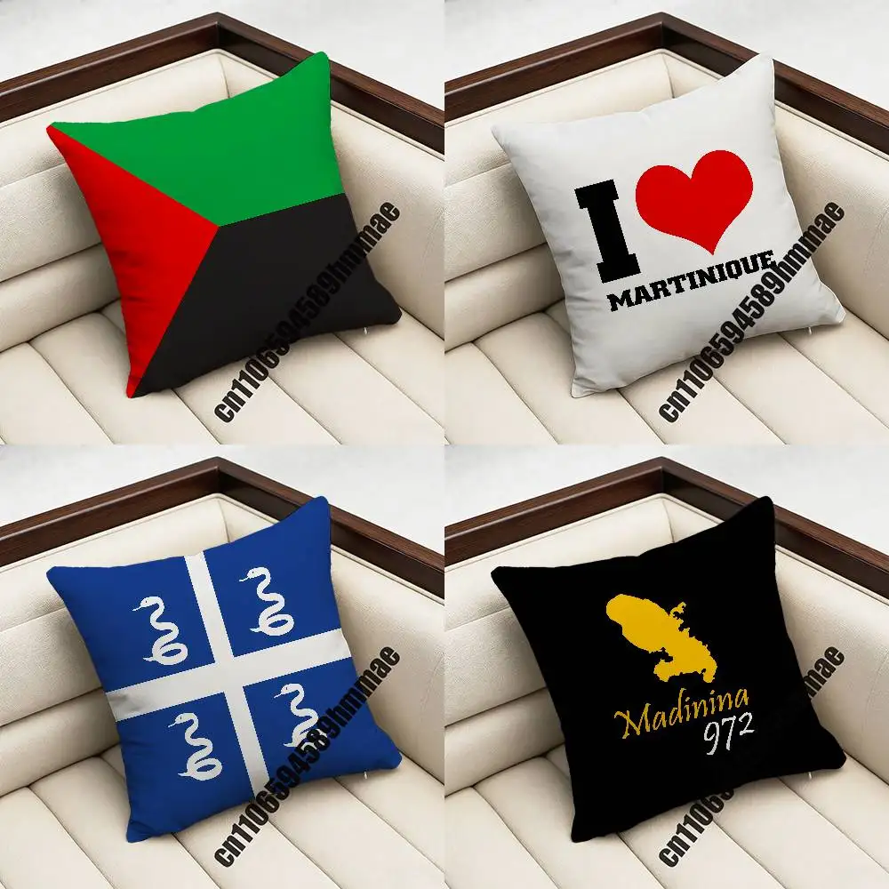 

For French MTQ Martinique France Map Flag Throw Pillow Case Sham 45x45cm 35x35cm Square Bedroom Pillowcase Cushion Cover