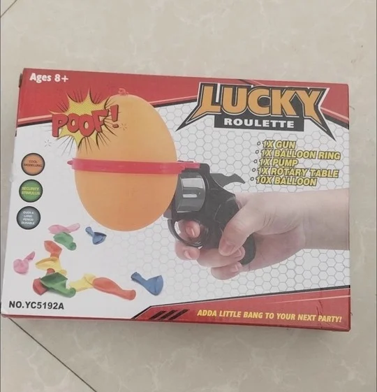 

Семейная интерактивная игрушка для родителей и детей, игра счастливой рулеткой, шахматная доска, модель русской рулетки, воздушный шар, пистолет, игра, подарок для детей