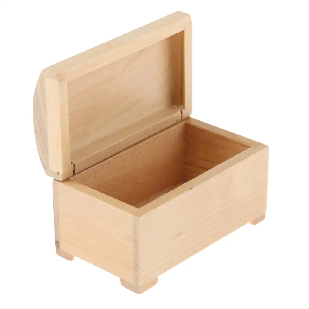 

Dolls House Miniature Furniture Unpainted Wood Color Storage Box Jewelry Box Wardrobe Model 1:12 Scale