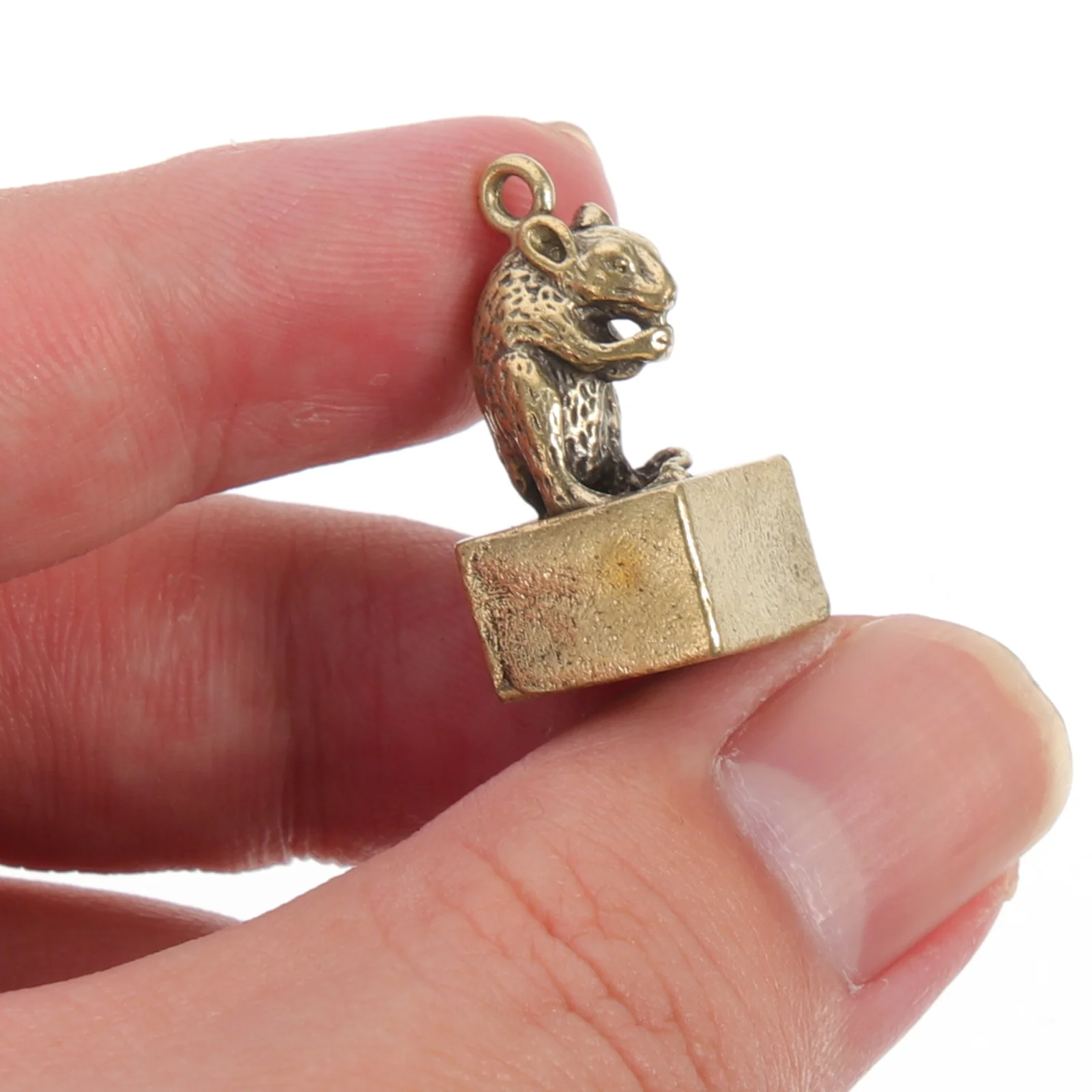 

12Pcs Vintage Brass Chinese Zodiac Stamper Animal Sculpture Creative Desktop Decoration Key Chain Charms Gift Chinese Zodiac