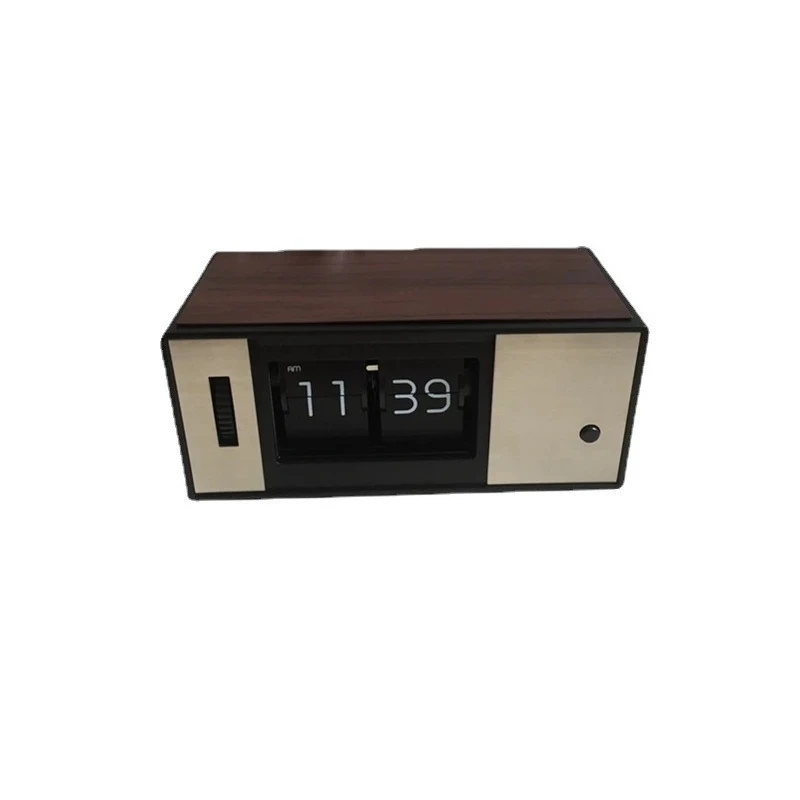 For 2pcs Simple Light Turning Clock, Pendulum Clock, Desktop Minimalist Creative Small Box Mechanical Clock