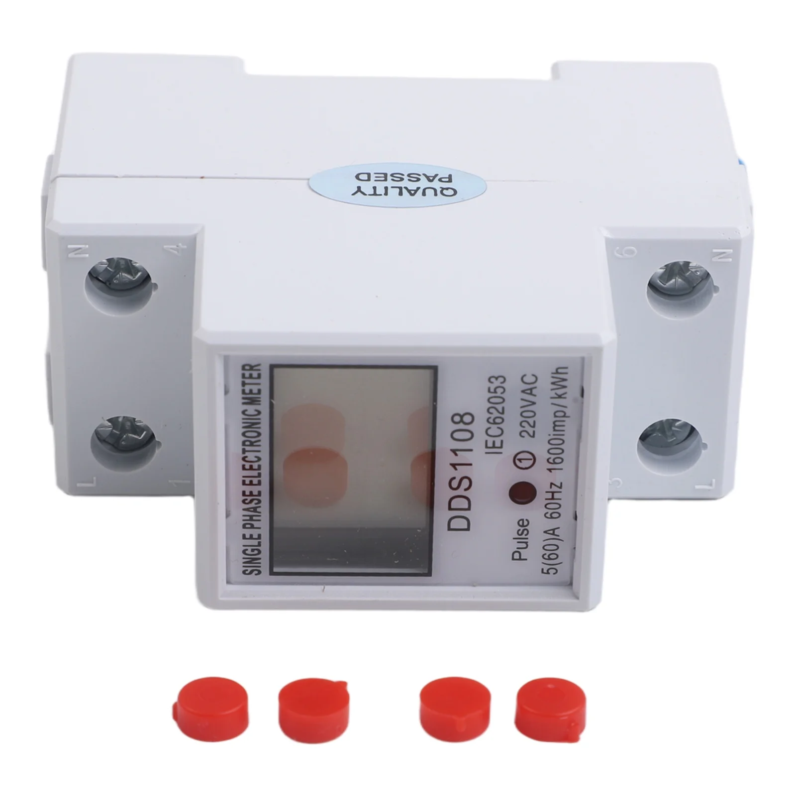 DDS1108 LCD Single Phase for Power Meter 2P Din Rail Installation AC 220V 60A with Memory Backup for Data Security