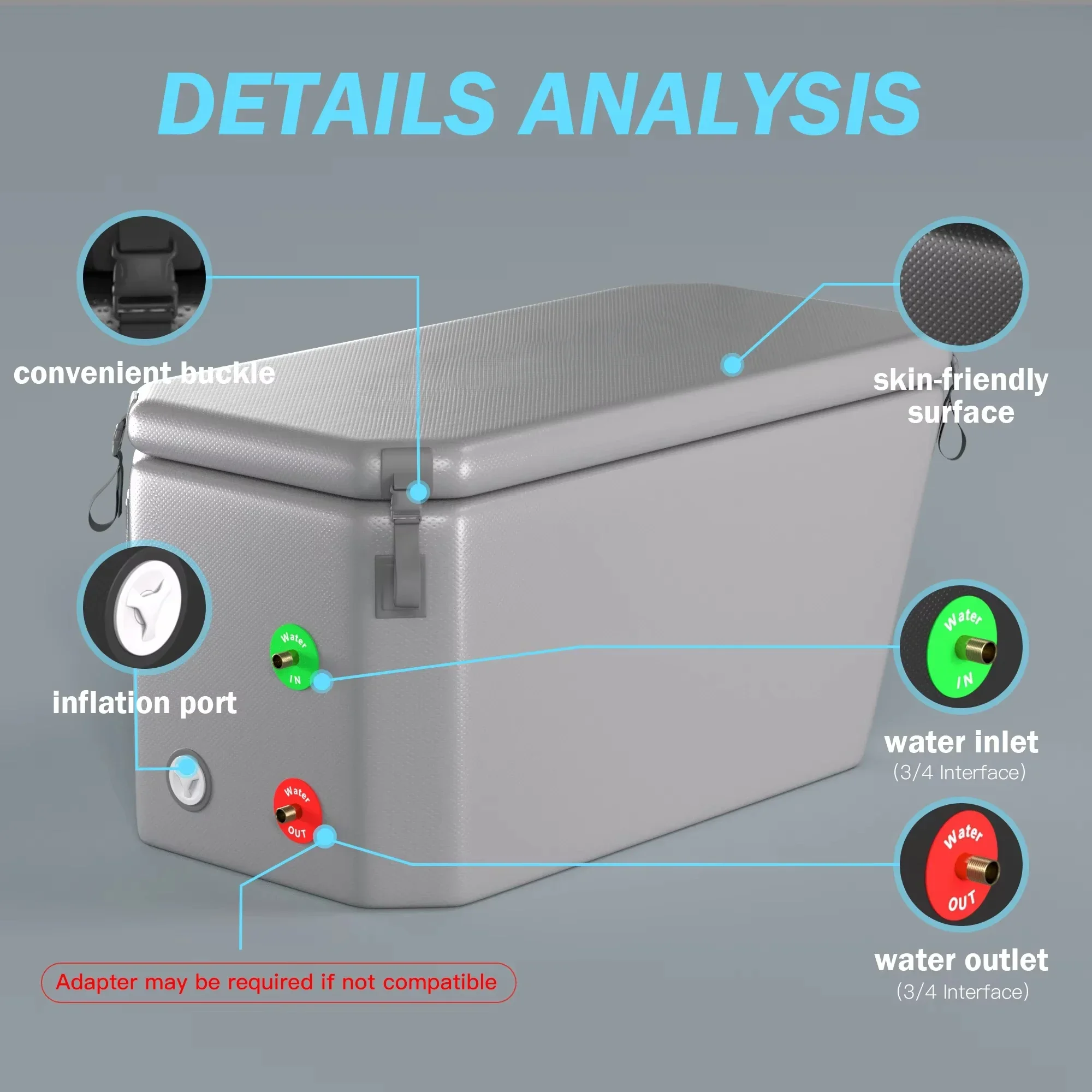 

US 3 Day Shipment Color Optional Angled Ice Bath Tub Cold Water Ice Plunge Tub Portable Bathtub Fit Water Cooling Chiller
