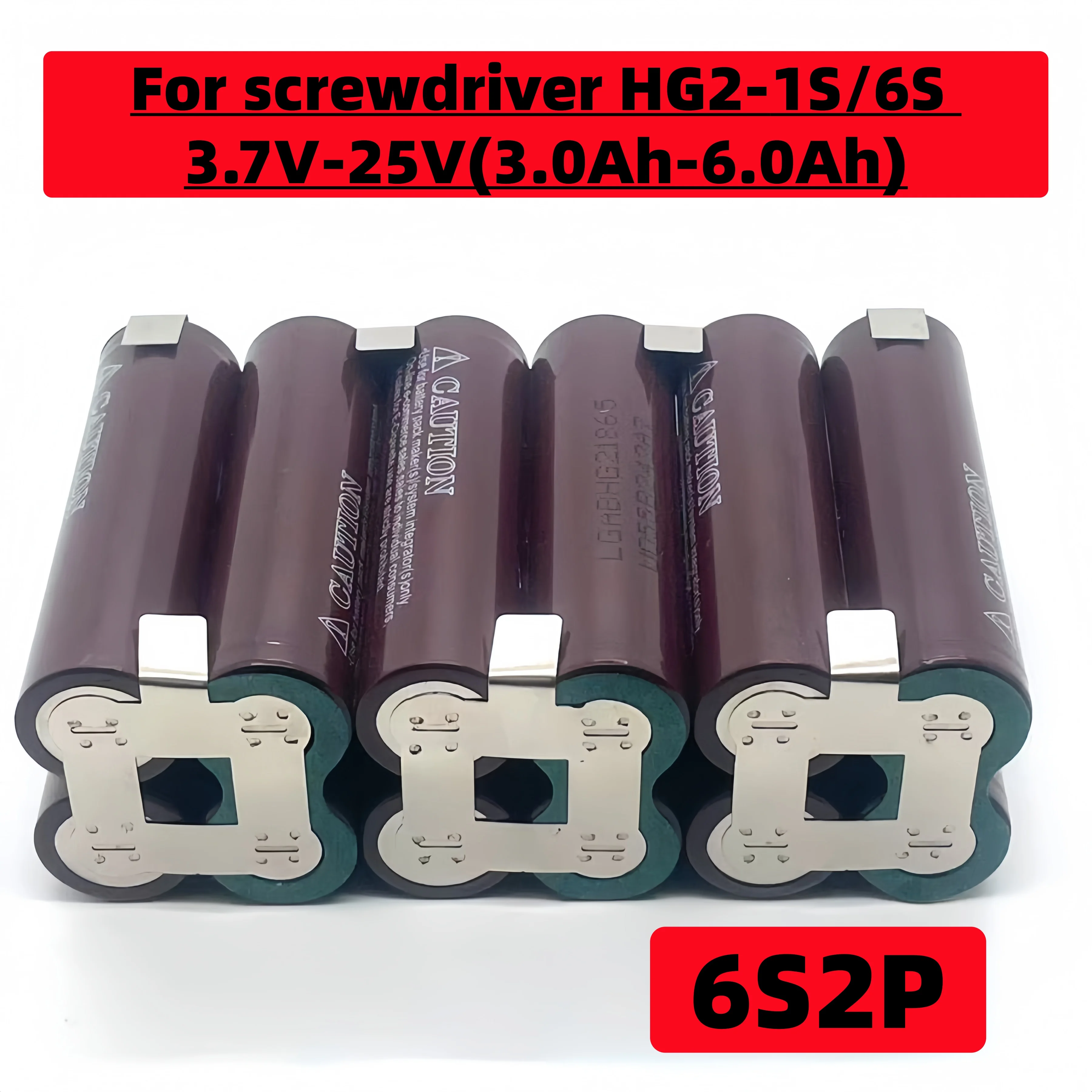 18650 HG2 3000mAh - 6000mAh Lithium-Ion Battery Pack, For Use As A Replacement Battery Pack In Electric Drills And Screwdrivers.