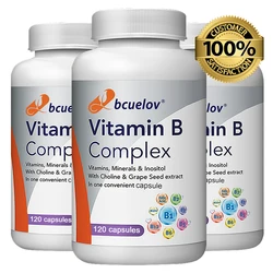 Vitamin B Complex Capsules Support Energy Metabolism, Nervous System, Immune Health, Improve Digestion & Reduce Stress