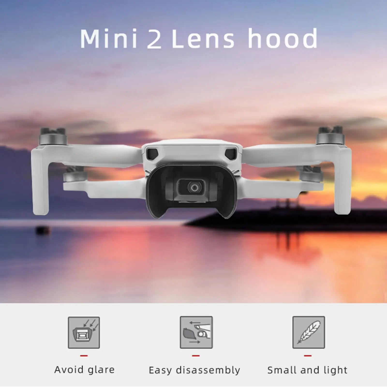 Anti-glare Drone Lens Hood Sunshade Cap Light Shield for DJI Mavic Mini Mini 2 Camera Guard Upgrade