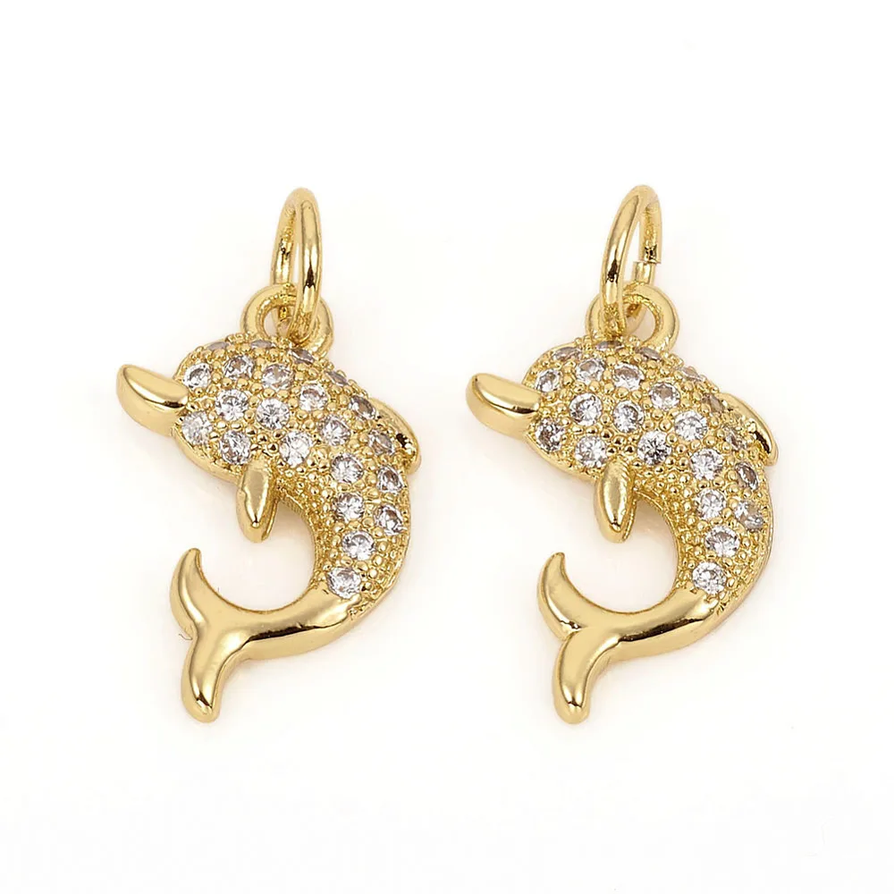 PandaHall 10 Stück klare Anhänger mit Delfin- und Ozeanmotiv, 14 x 9 x 2,5 mm, für die Herstellung von Halsketten, Armbändern und Schmuck – Detail 4