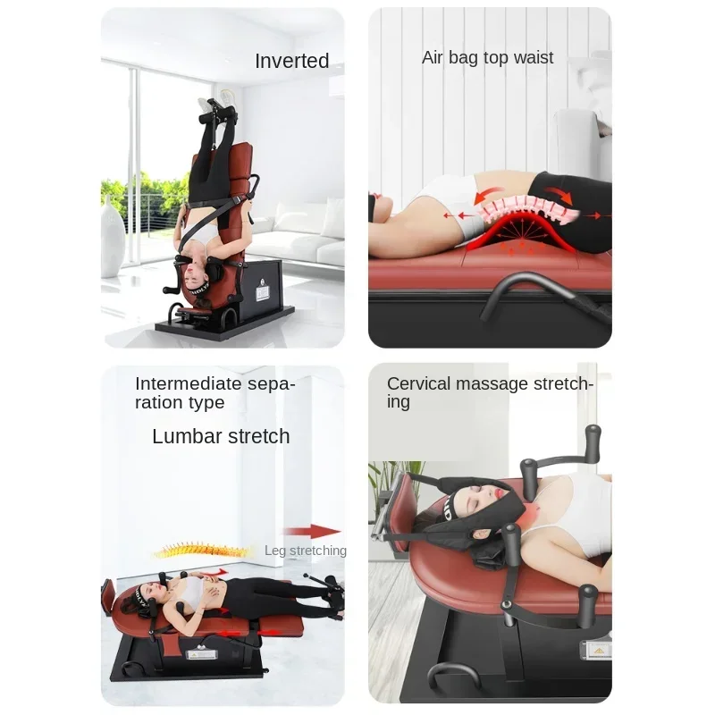 Inversion Table,Multifunctional Inversion Table Home Fitness Equipment Lumbar Traction Stretch Machine Auxiliary Inverted Artifa