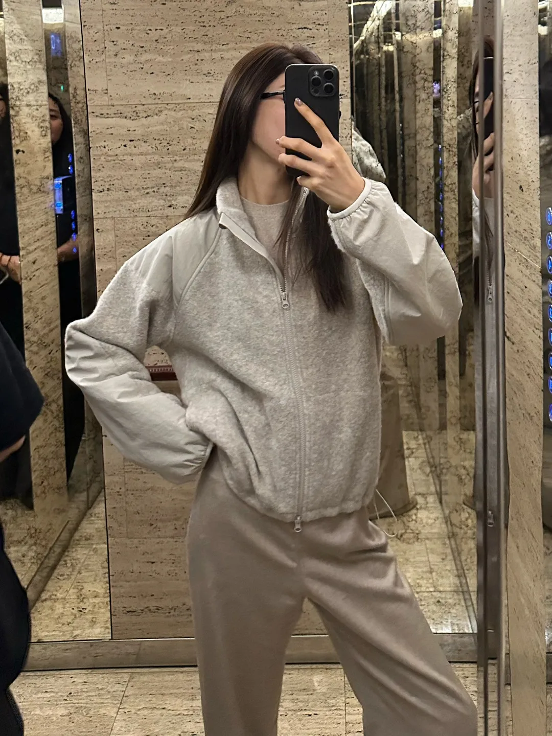 

Romiow Wool Blend Knitted Jaet Comfortable Stand Collar Casual Sle Women's ort Outerwear Lamb Velvet Zipper Cl...