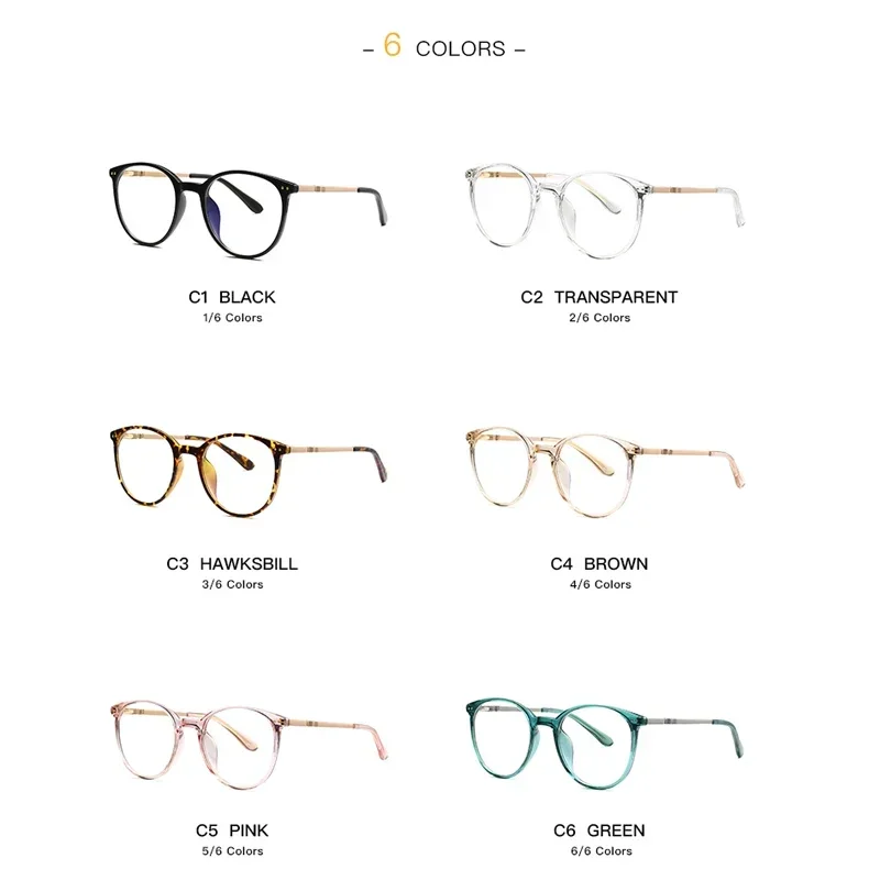 

Очки KIZN Fashion Round для коррекции близорукости, компьютерные, с защитой от синего света, с возможностью индивидуальной настройки диоптрий, оправа для женщин, оптические очки от -0.50 до -10