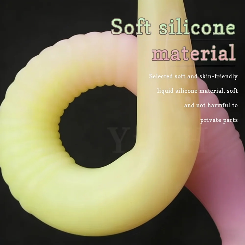 Colourful Glowing Long Dildo Anal Plug Butt Plug Luminous Animal Dildo Penis Flexible Anal Sex Toys For Women Men Sex Products - view 4