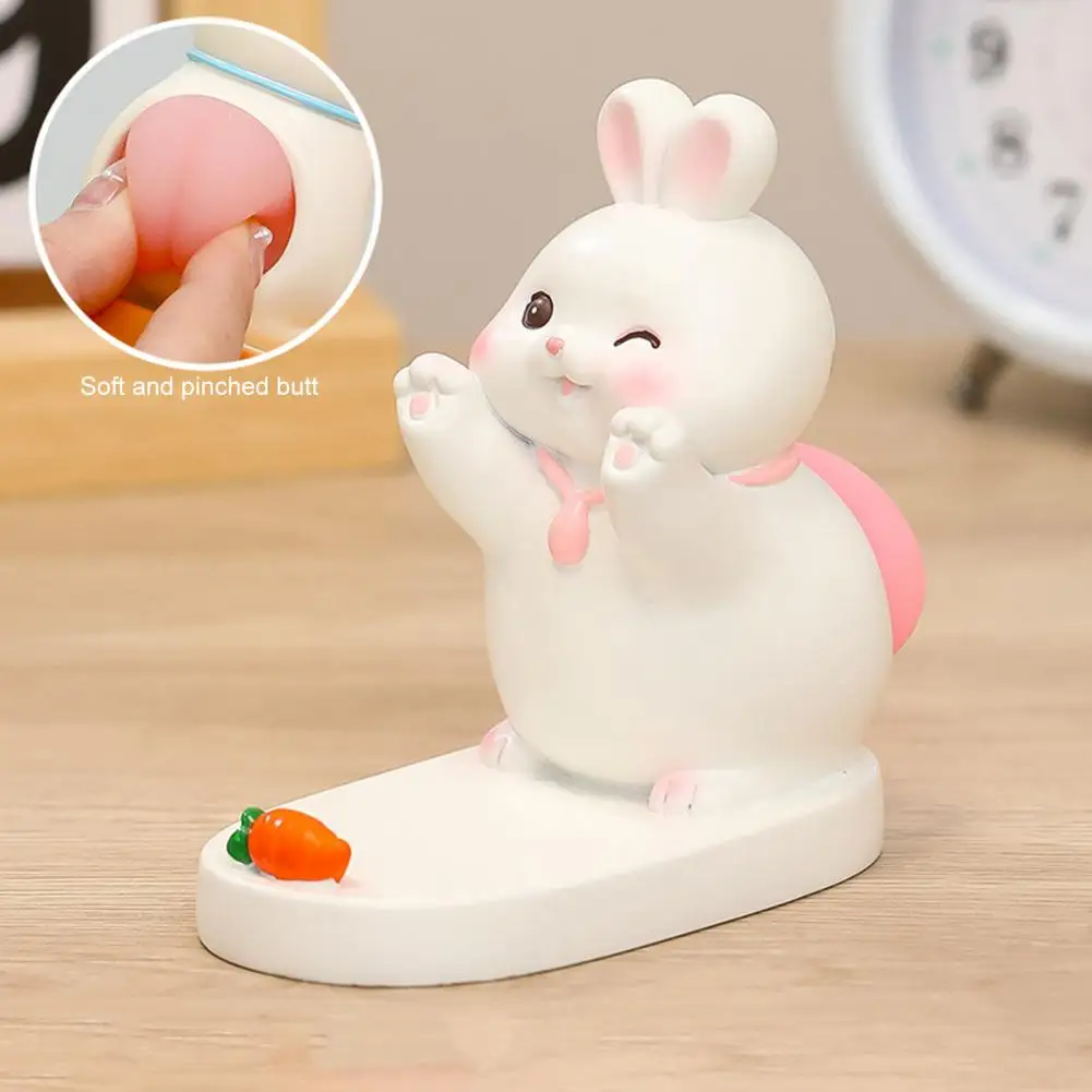 Очаровательный держатель для телефона, мультяшный держатель для сотового телефона, скульптуры для настольного декора, свинья, собака, кролик, панда, резиновые фигурки для мобильного телефона