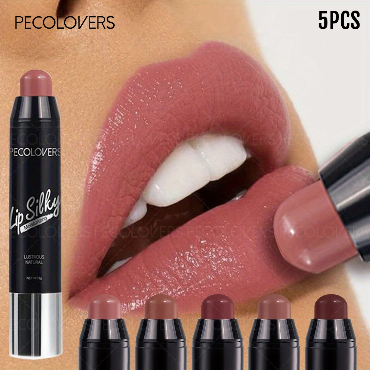 5PCS/SET Brighten Lip Lipstick Moisturizing Water Light Solid Lip Gloss Glass Tea Russet Lip Glaze Tint Makeup Cosmetics Beauty