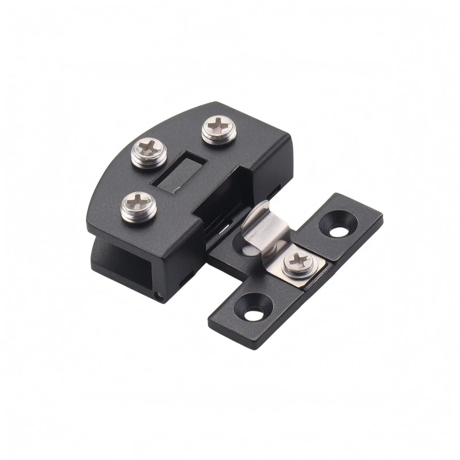 Stainless Steel Frameless Hinge for Glass Cabinet Door Clamp Hardware 5-7mm Panels with Low Profile Mounting Plate