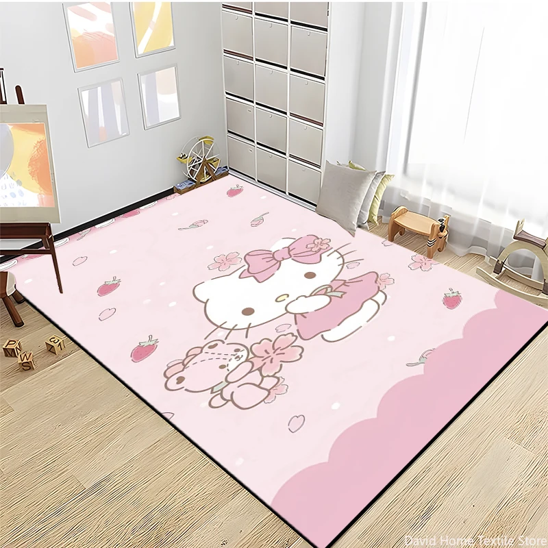 Sanrio Hello Kitty Dywan z kreskówek dla dzieci Pokój dzienny Łazienka Dywan antypoślizgowy Dom Sofa Duża mata kuchenna Dekoracja