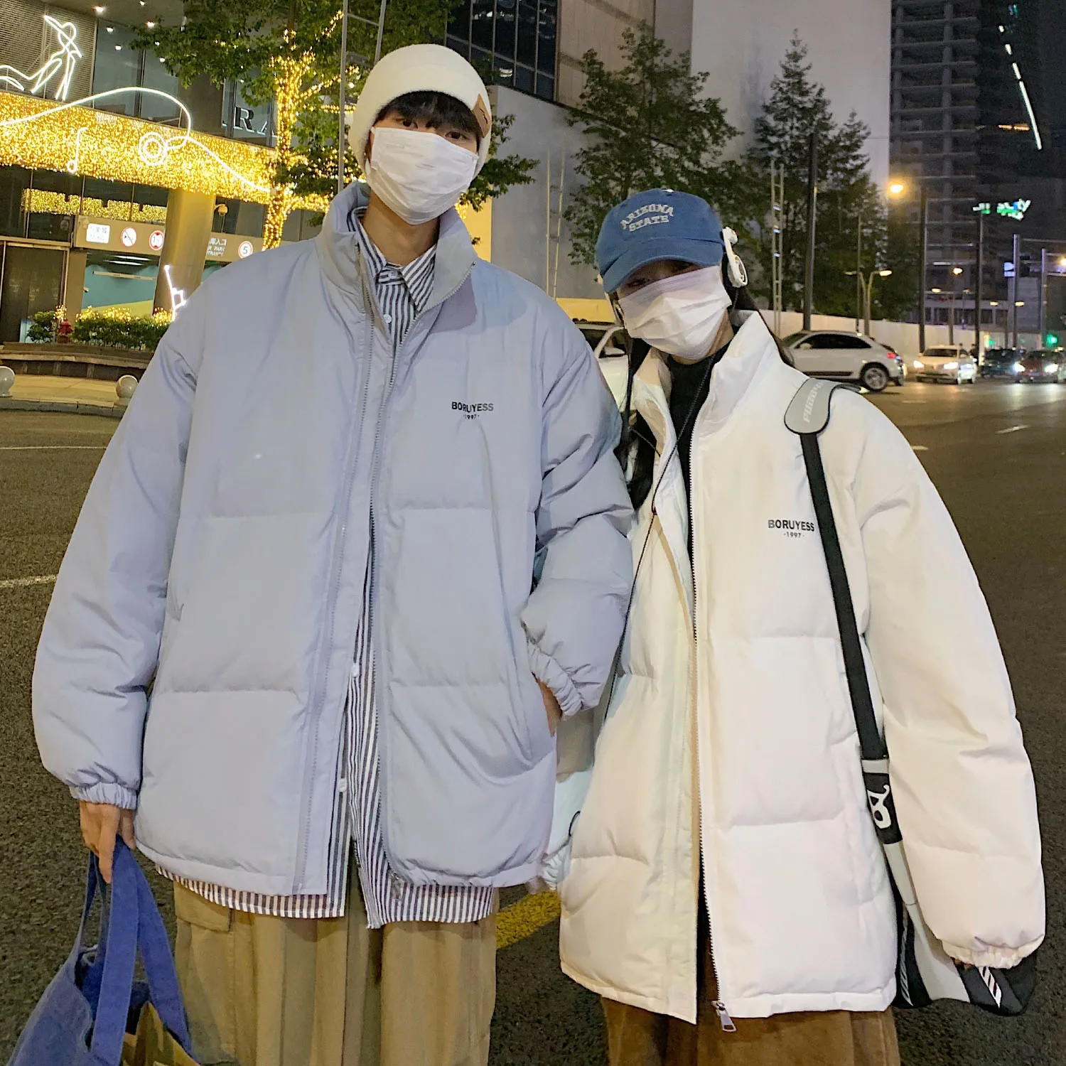 

Зимняя утепленная повседневная куртка из хлопка для мужчин, водонепроницаемая, на молнии, молодежная, модная, в стиле Cleanfit, для пар