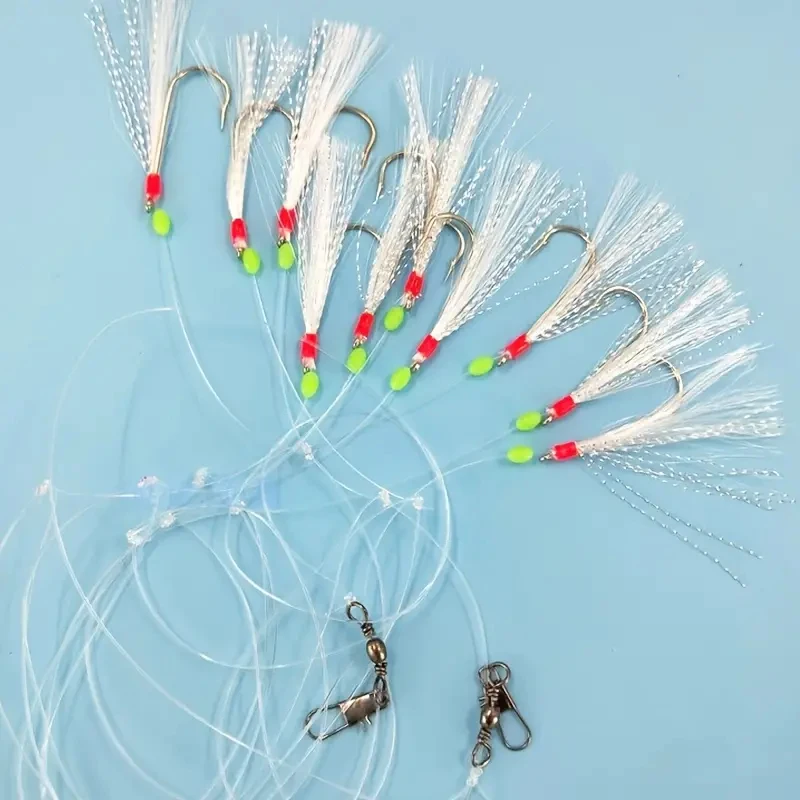 Anzuelos luminosos con cuerda y púas para pesca en mar desde barco - imagen 2