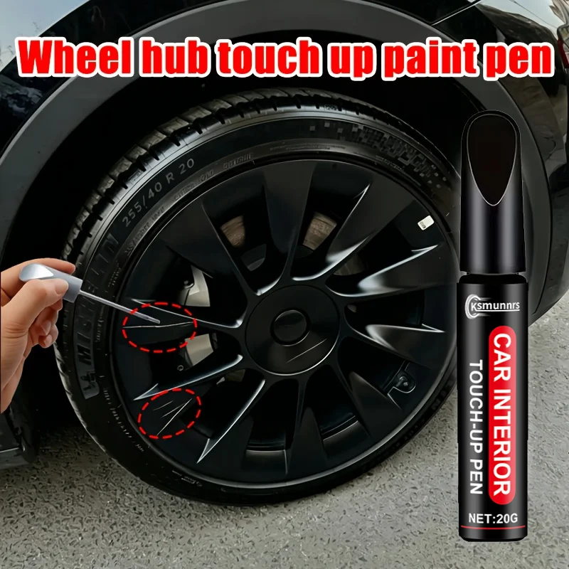 Black car scratch repair brush - 2 pack, wheel scratch cover brush, restores glossy surface, suitable for black rims and hubcaps view 3