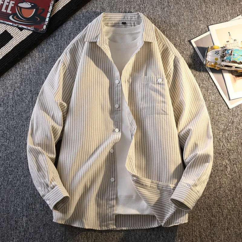 

Spring Fashionable Simple Trendy Oxford Cloth Shirt Jacket Men's Clothing Standard Fit Long Sleeve Sweat Absorbent Casual Style