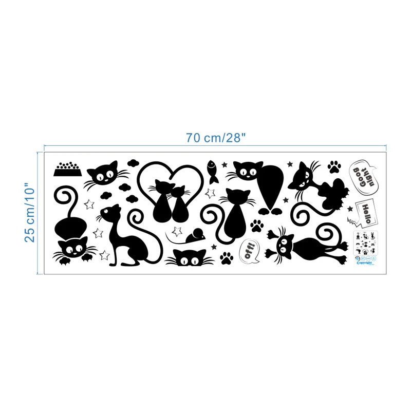 Cute Cats Switch Stickers For Kids Room Bedroom Home Decoration Diy Cartoon Pet Animal Mural Art Pvc Wall Decal Kitten Poster