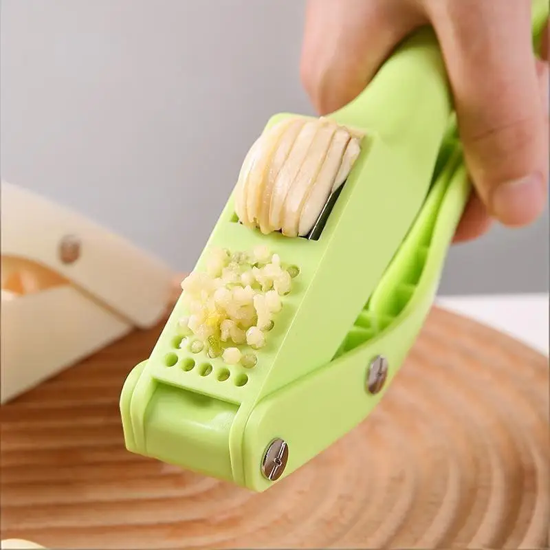 2-in-1 Multifunctional Garlic Press For Pressing Mash Garlic And Sliced Garlic Vegetable Squeezer For Home Cooking Masher Tool