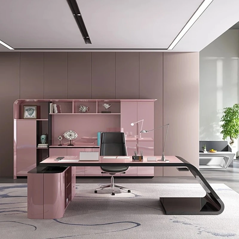 Modern Luxury Gaming Office Desk Standing Drawer Cute Home Pink Computer Desks Laptop Pc Escritorio Oficina Modern Furniture