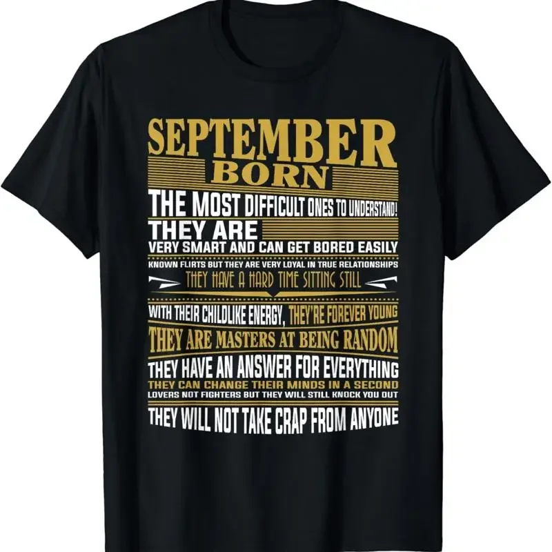 Neu – angesagtes T-Shirt mit dem Aufdruck „Born in September“ für Herren und Damen.