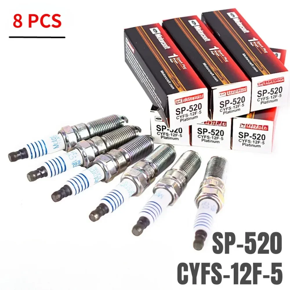 8Pcs SP-520 CYFS-12F-5 Platinum Spark Plug For Ford Edge F-150 Explorer Flex Mustang Transit Lincoln MKS MKT MKX MKZ Auto Part