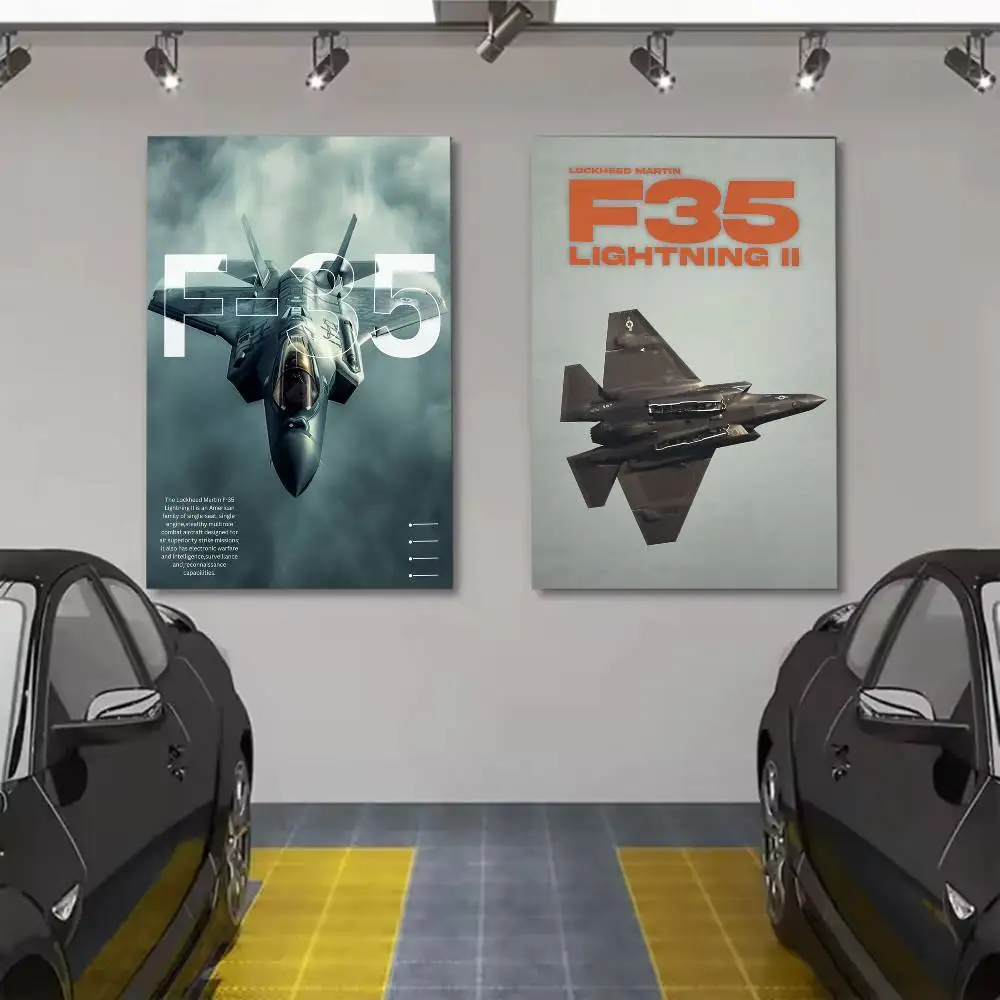 Luxury F-35 Fighter Poster Wall Art Painting For Home Room Decoration Bedroom Wall Decor Canvases Waterproof Posters