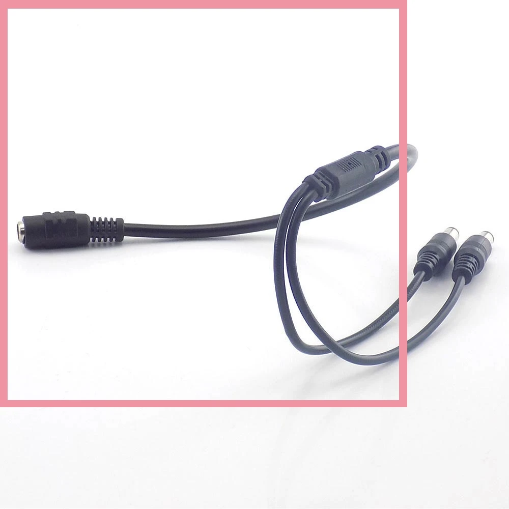 12v DC 1 Female To 2 Male Connectors Splitter Plug Cable 5.5mmX2.1mm Dc Power Plug Cable for Cctv Camera Surveillance B6