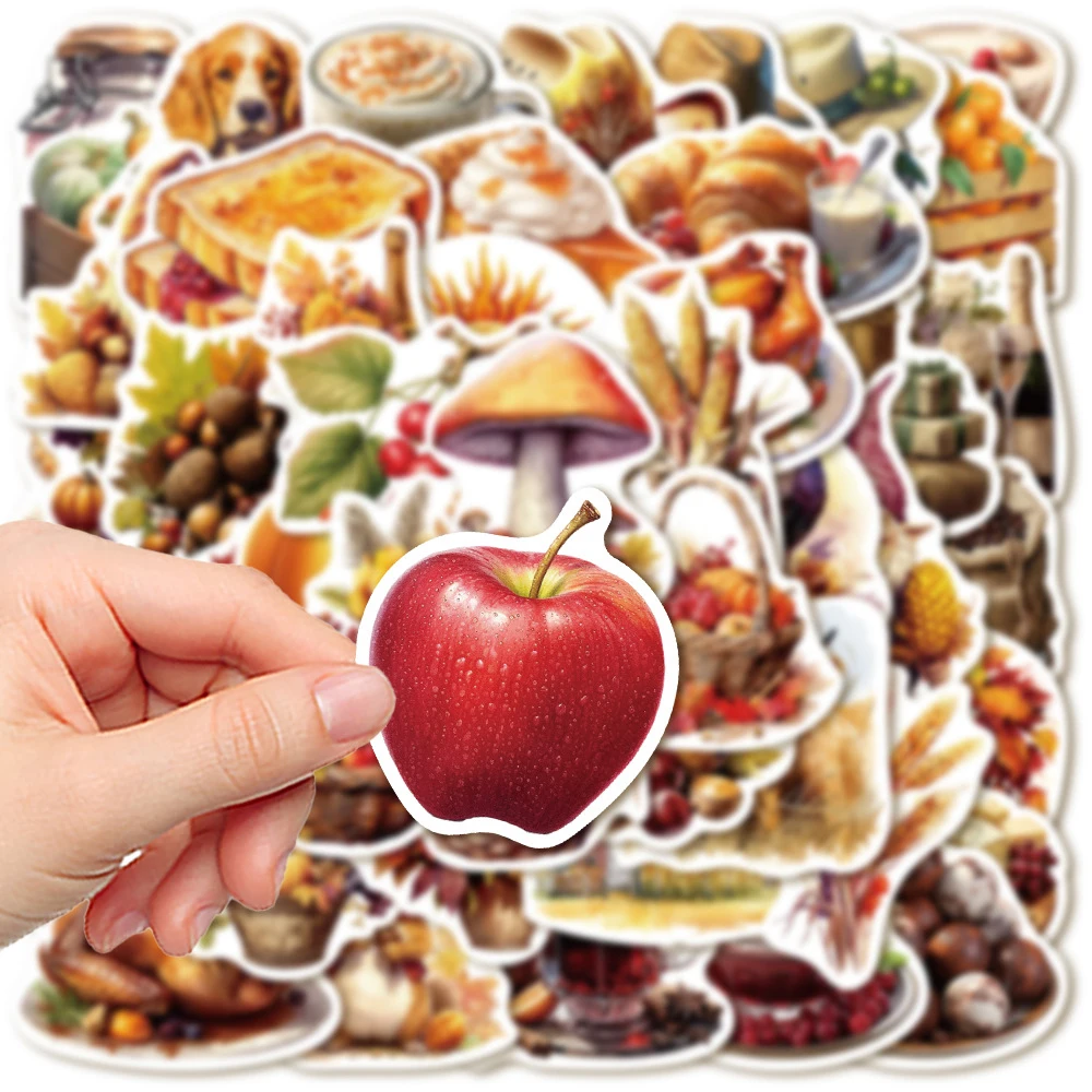 10/30/50pcs Autumn Thanksgiving Day Graffiti Stickers Notebook Luggage Phone Wall Mushroom Cartoon Toy Decal Sticker for Kids