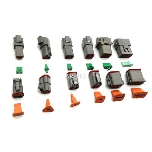 Imagen 2 del producto 1 Juego de conectores impermeables Deutsch DT06 DT04 para coche, enchufe anal macho y hembra 2P 3P 4P 6P 8P 12 pines 22-16AWG gris