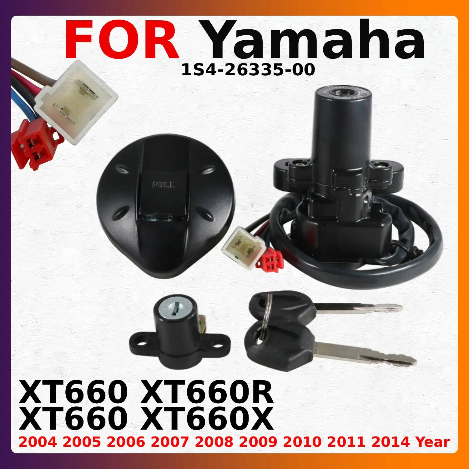 

Motorcycle Ignition Switch Kit Assembly Fuel Gas Cap Tank Cover With 2 Keys For Yamaha XT660 XT660R XT660X 2004 2005 - 2011/2014