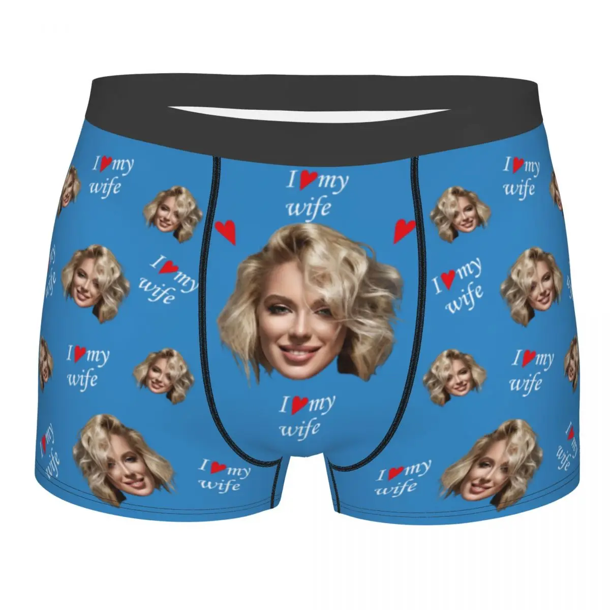 

I Love Valentine's Day Gift Boxes For Him Personalize Face Men Boxer/Socks Underwear Custom Unisex Face Socks With Texts