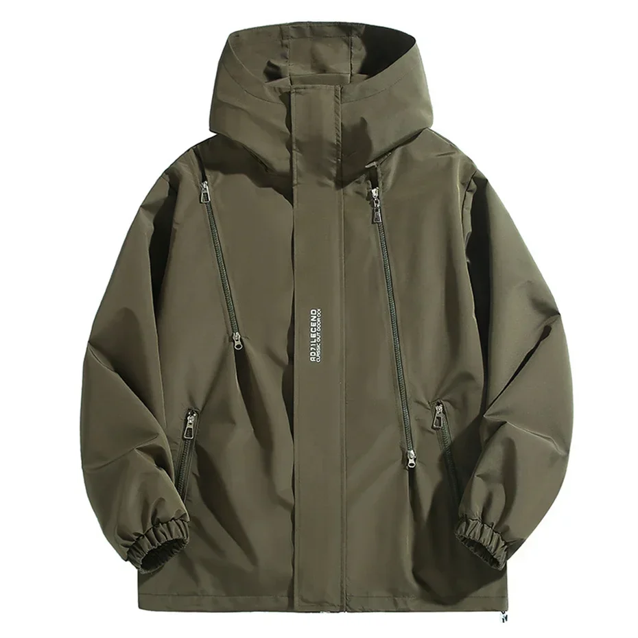Waterproof Windbreaker Jacket Men 12XL 10XL Plsu Size Cargo Jacket Fashion Casual Zipper Design Camp Jackets Male Outerwear
