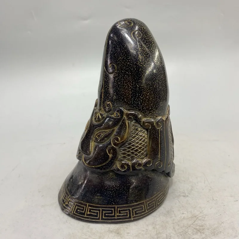 Rhino Horned Beast Face Ornament, Shakyamuni Buddha Ksitigarbha Sitting Statue, Office and Living Room Craft