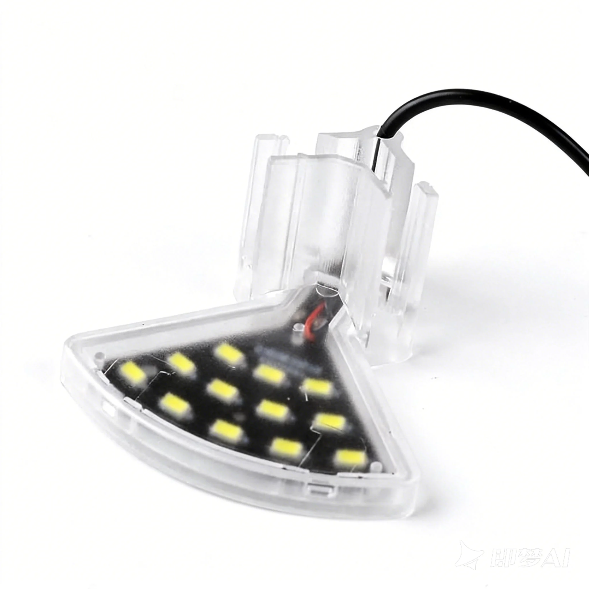 White Fan-shaped Clip Light 5W, 12pcs 5730 LED, 110V US Version for 10-20cm Nano Tank, Acrylic Transparent & Splash-proof