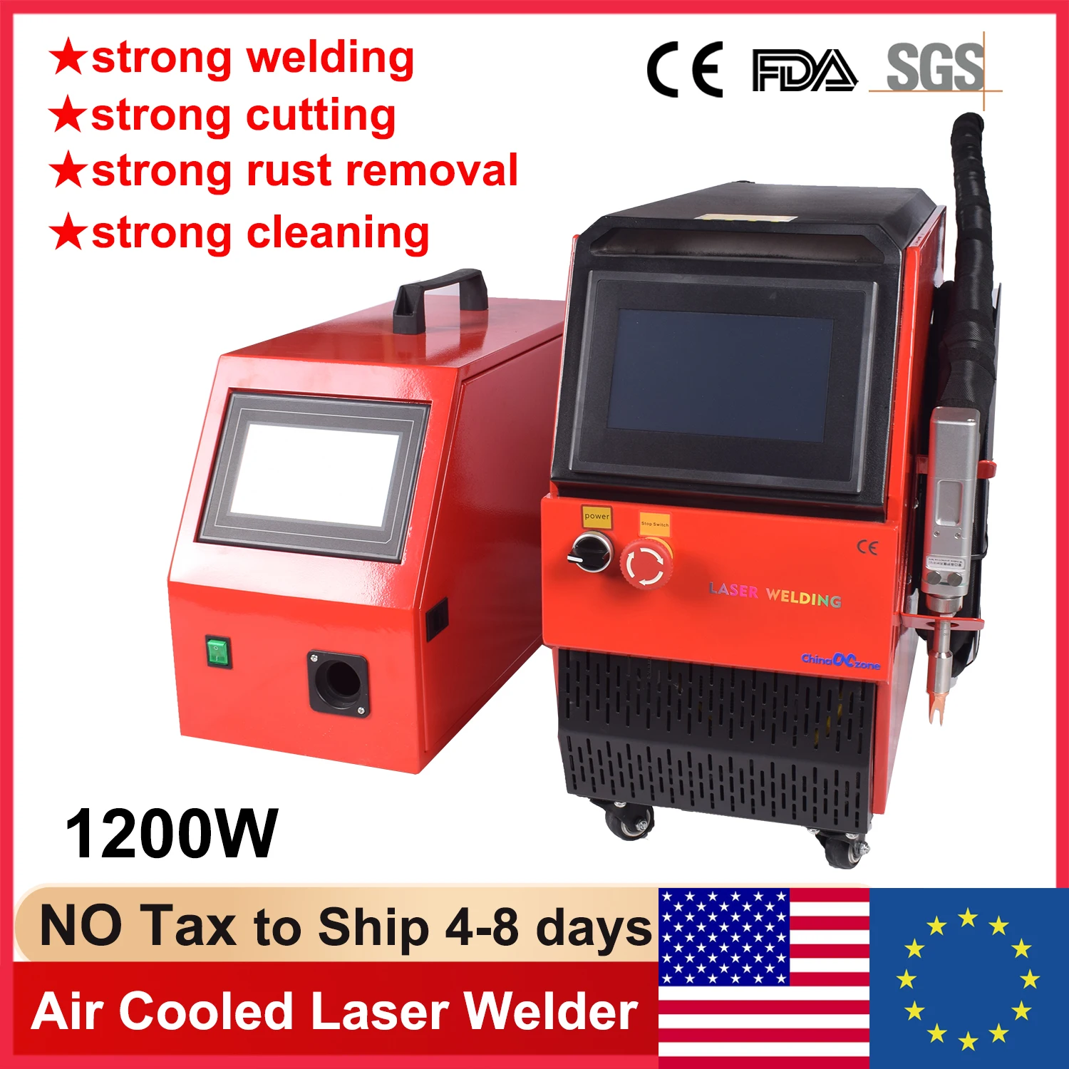 1200W Air Cooling Laser Welder 4 in 1 Strong Cutting Welding Cleaning for Metal Fiber Laser Welding Machine Rust Removal