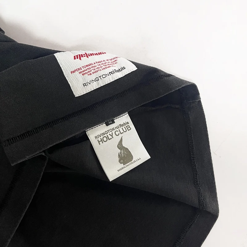 26SS الرجال النساء للجنسين الرسومات شعار طباعة RRR 123 تي شيرت أعلى جودة القطن خمر غسلها الأسود المتضخم RRR123 تي شيرت العلامة