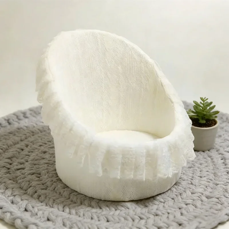 フォームコットン新生児ビーンバッグソファレースラウンドソファ新生児写真撮影椅子小道具必須補助ツール赤ちゃんの写真撮影