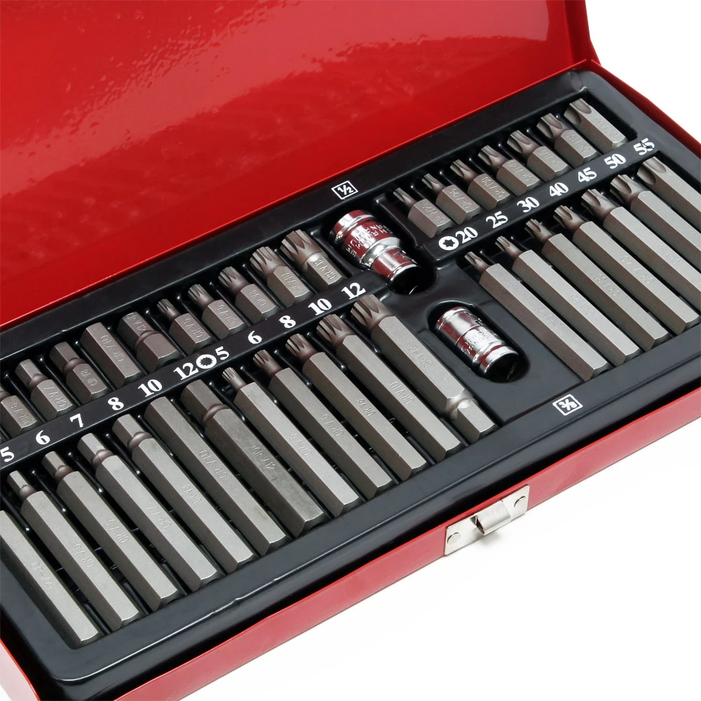 Podofo 40-teiliges Set Sternförmige Bits/Blütenförmige Bits/Innensechskant-Bits/Pflaumenförmige Bits/Zwölfkant-Bits/Sechskant-Steckschlüssel – Detail 2