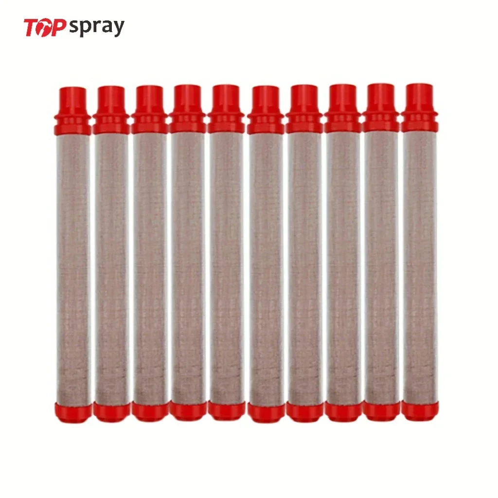 Topspray 200 Mesh (Red) Airless Spray Gun Filter for Wag-ner Airless Spray Gun(10 PCS, 200 Mesh, Red)