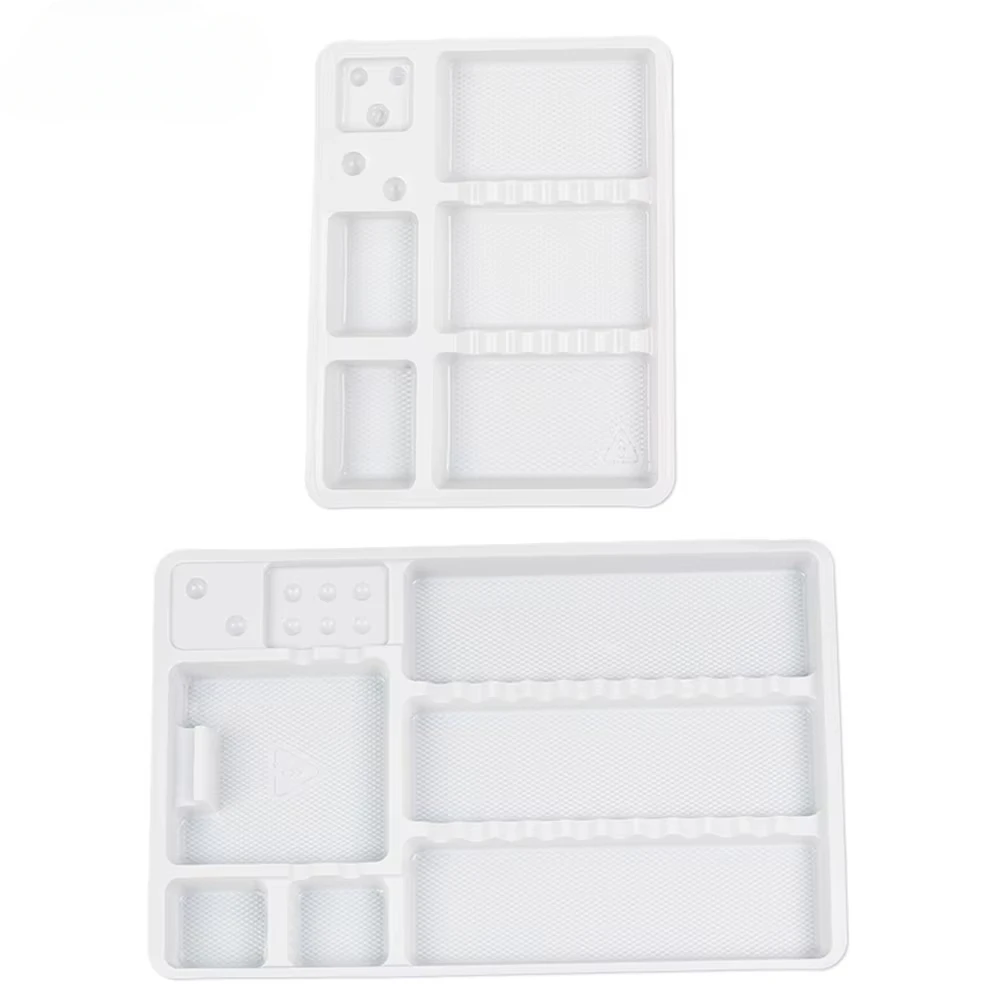 50Pcs PVC Plastic Tattoo Makeup Dentist Mouth Mirror Tweeze Storage Plate Consumable Disposable Dental Instrument Organizer Tray