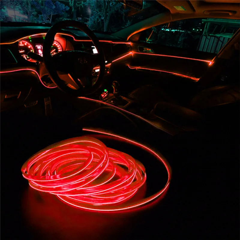 

2m Car Interior Led Decorative Lamp EL Wiring Neon Strip Decorative Dash Board Console Car Accessories