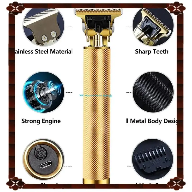남성용 헤어 커팅 머신 이발사 전문 헤어 트리머 무선 전기 헤어 클리퍼 남성 수염 면도기 내구성