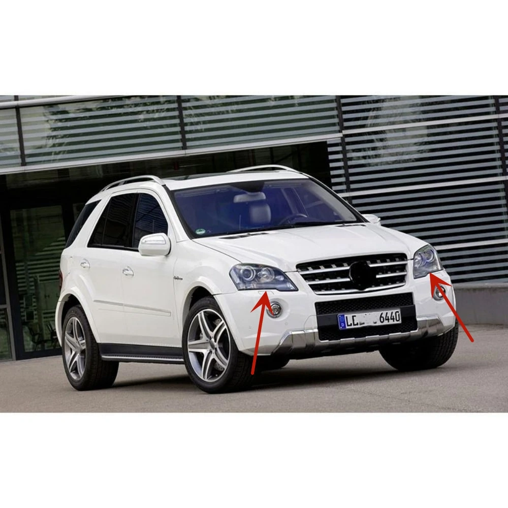 Left+Right Front Headlight Lens Cover For Mercedes Benz W164 ML-Class ML300 ML350 ML450 2009-2011Transparent Lampshade