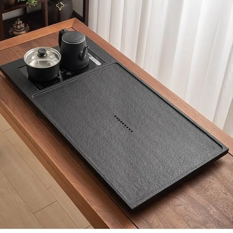 Wujinshi, natural stone tea table, a complete set of automatic kettle, kung fu tea set