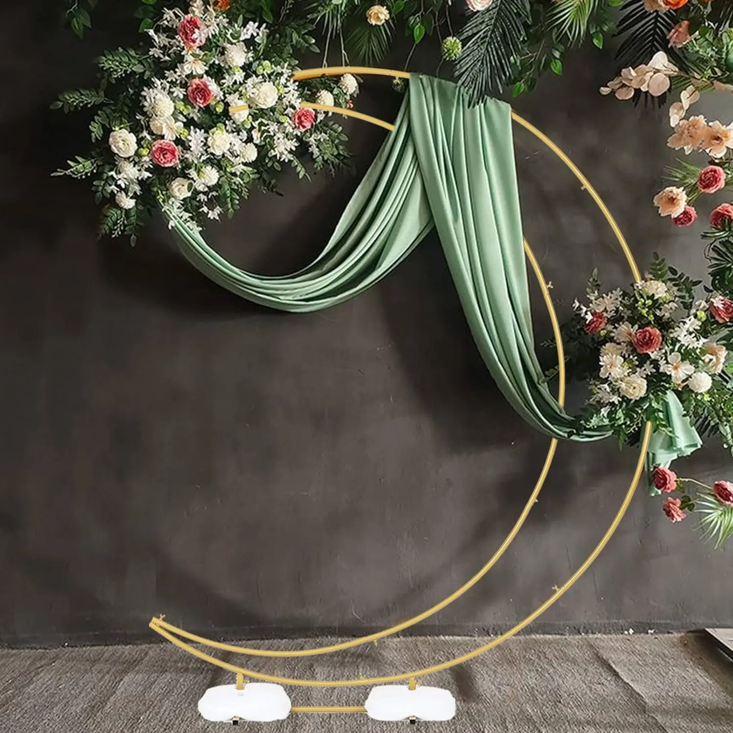 

Подставка для фона 7,5 футов, Золотая свадебная арка, металлическая подставка для арки воздушного шара с луной для дня рождения, душа, юбилейной церемонии